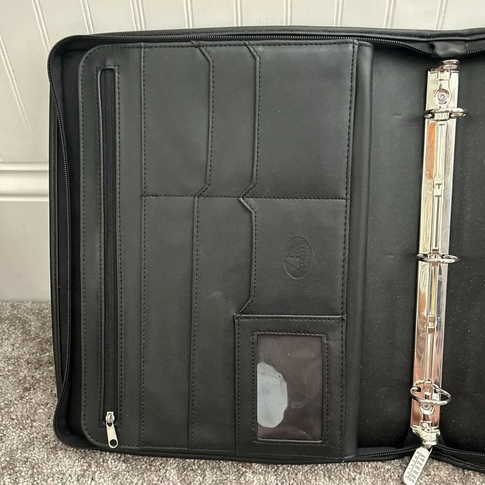 AVENUES AMERICA Black Softhyde Portfolio Briefcase With Handle